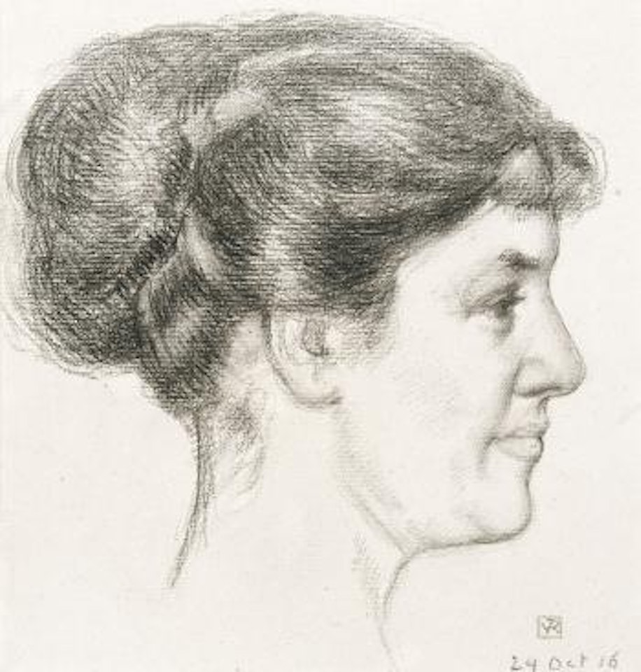 Madame Schlumberger, in profile by Theo van Rysselberghe