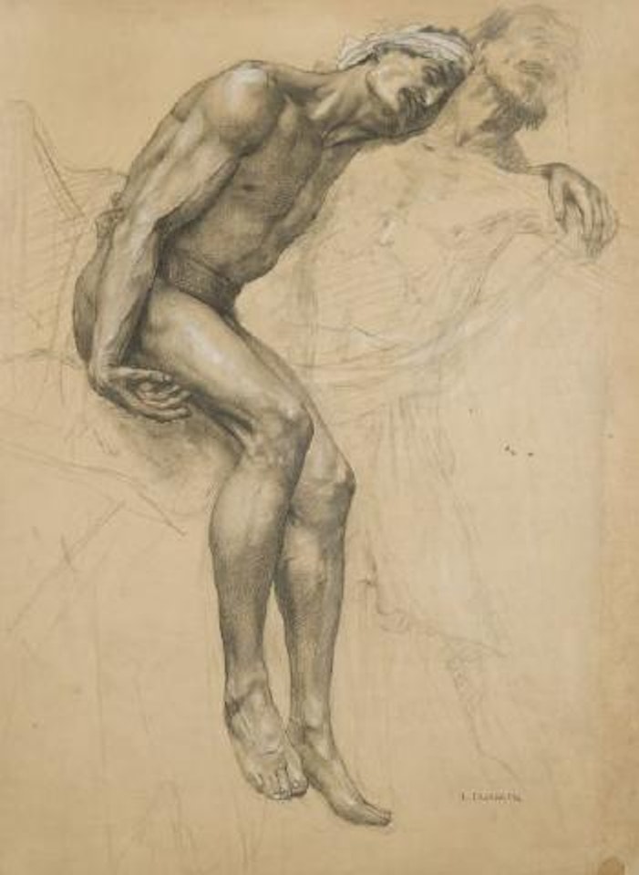 Etude pour deux figures masculines by Léon Augustin Lhermitte
