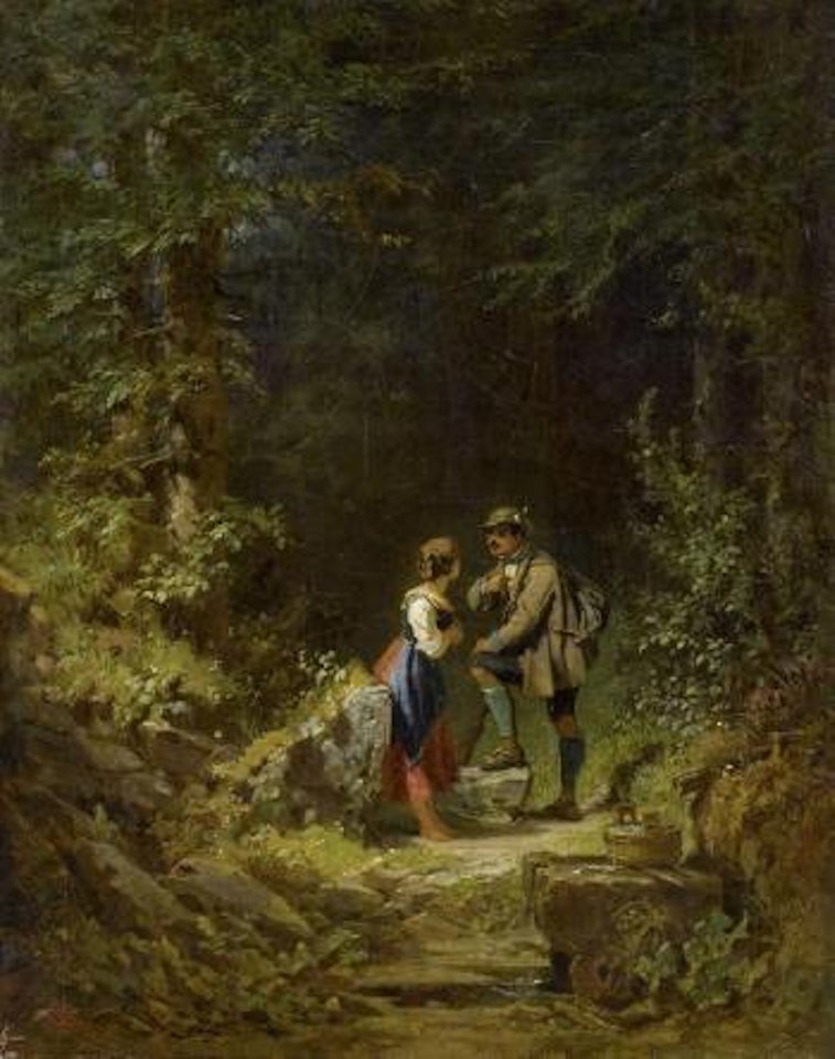 Begegnung im Walde by Carl Spitzweg