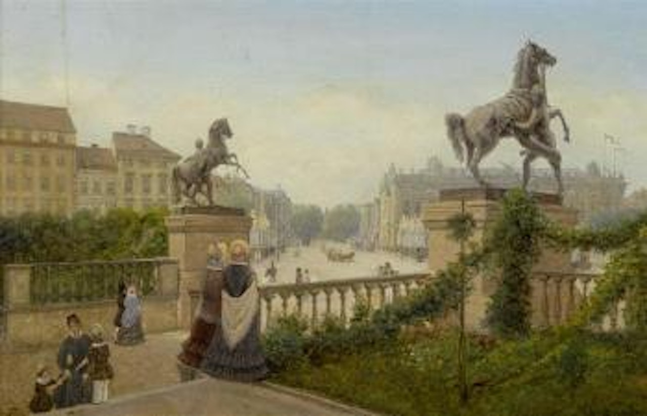 Blick auf die Linden mit dem Berliner Stadtschloss by Wilhelm Brucke