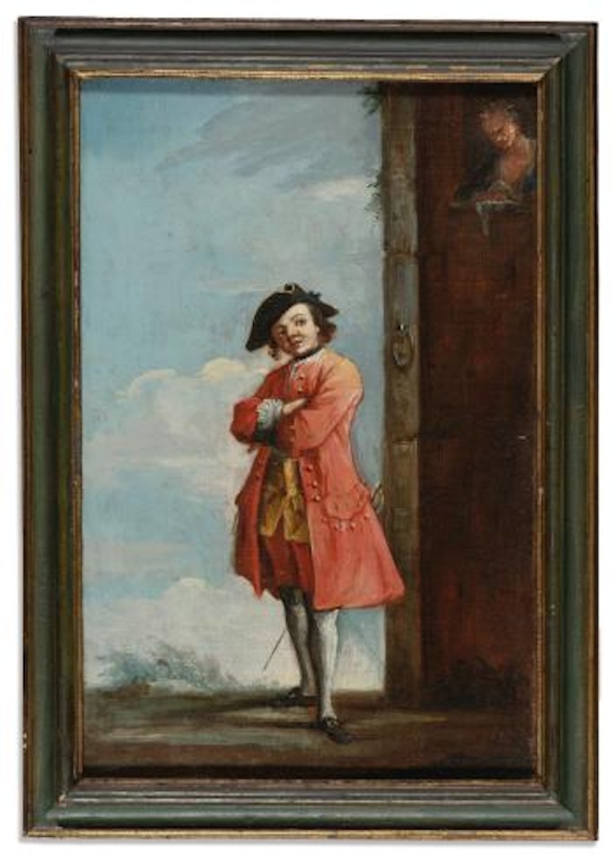 A Gentleman In a Landscape, With a Lady At a Window In a Tower by Venetian School