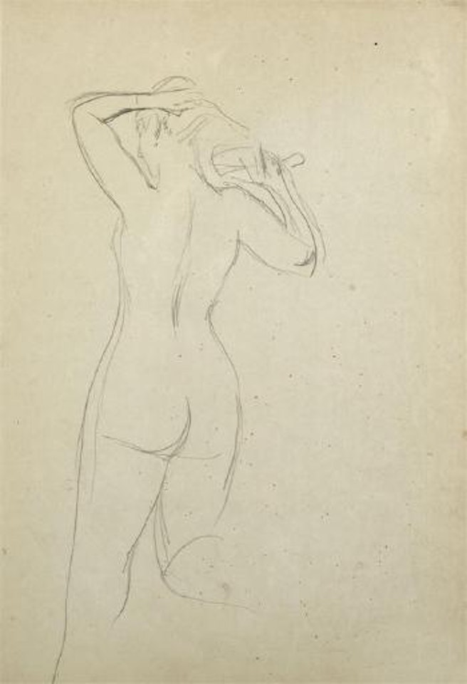 Sich kämmender weiblicher Rückenakt by Giovanni Boldini