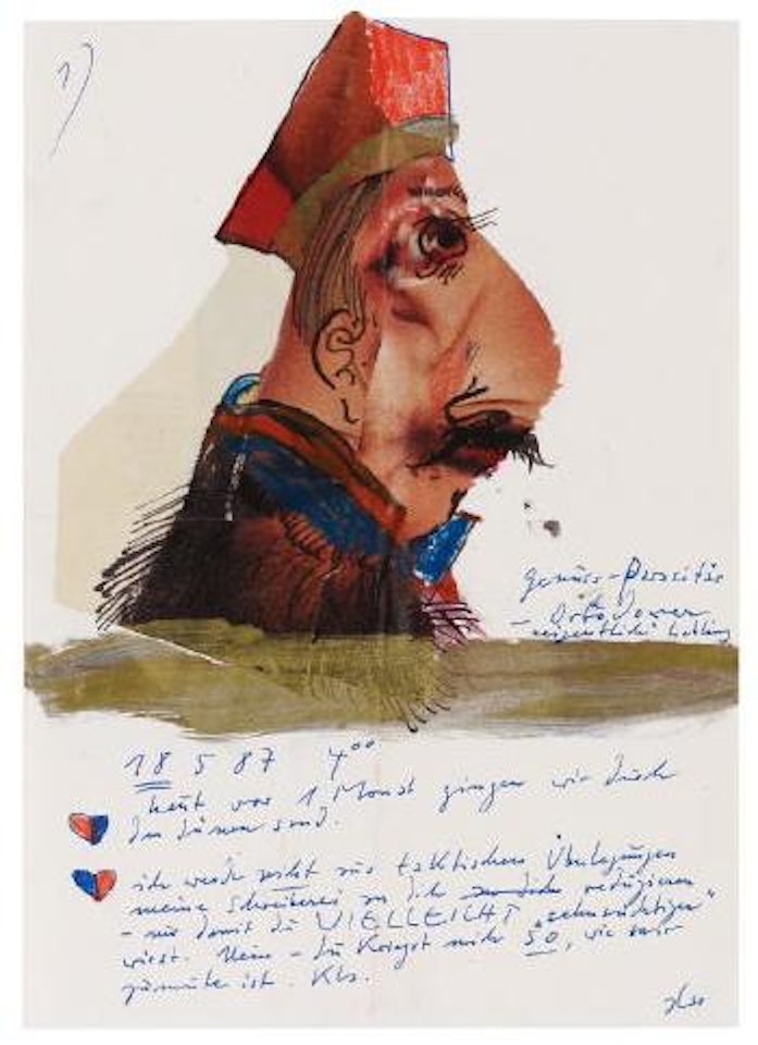 Brief mit Collage by Horst Janssen