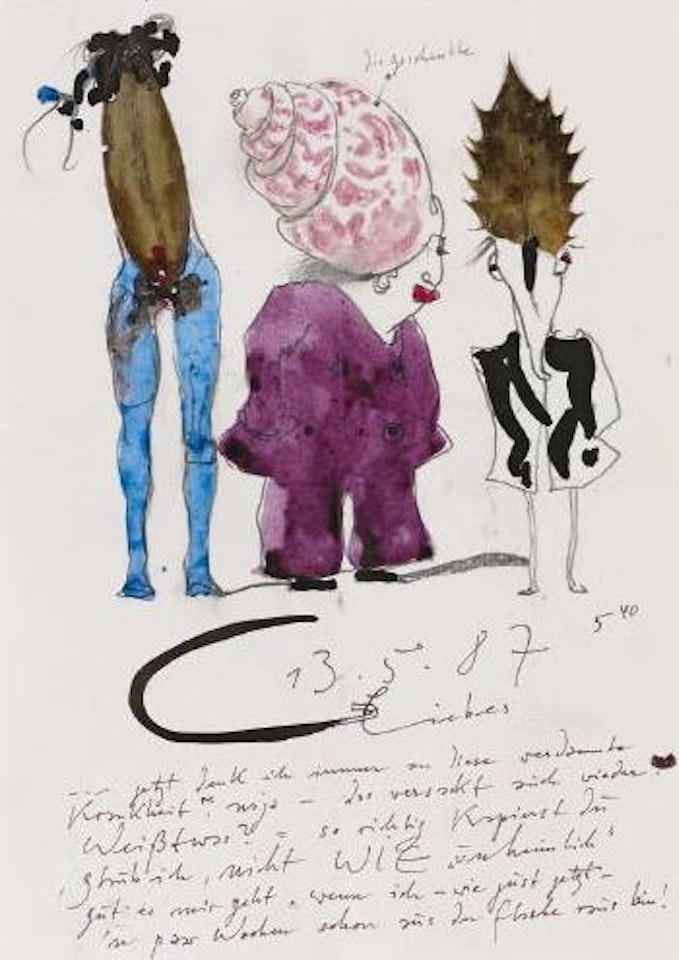Brief mit Zechnung (Drei Figuren) by Horst Janssen