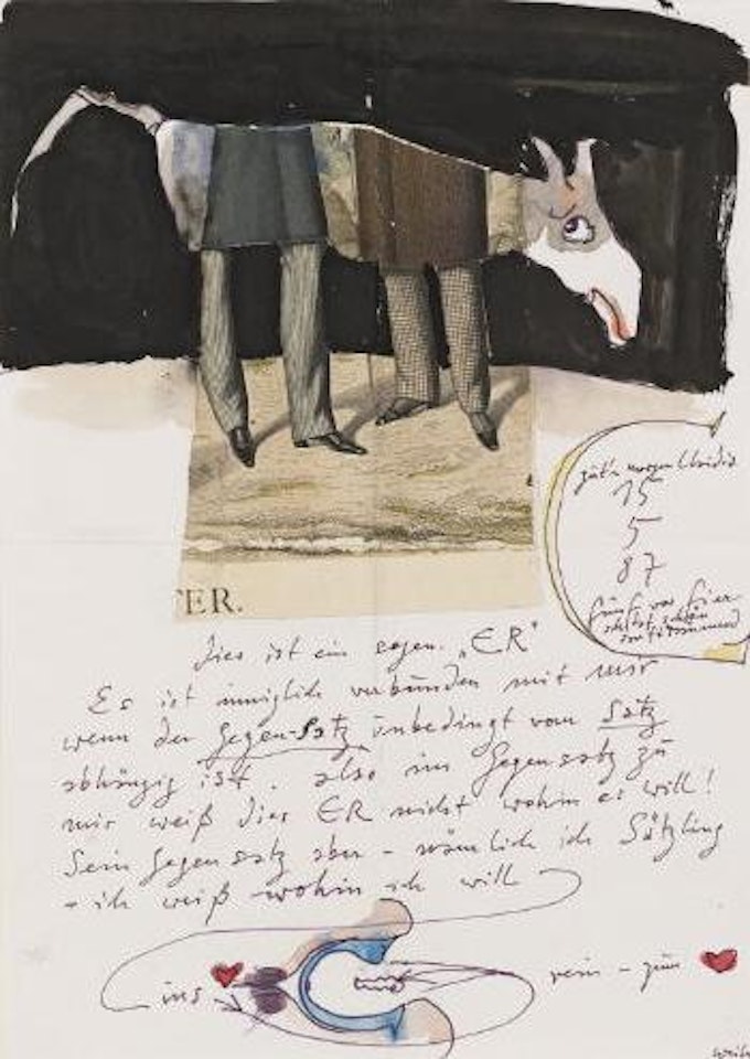 Brief mit Collage und Zeichnungen by Horst Janssen