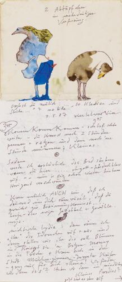 Brief mit Zechnung (2 Abtüpfchen in mehrdeutiger Verfassung) by Horst Janssen