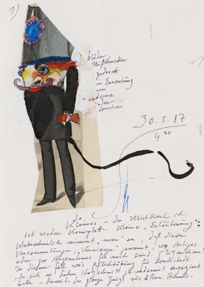 Brief mit Collage (Blöder Nussknacker) by Horst Janssen