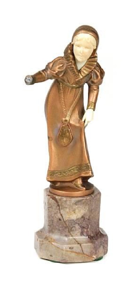 Young girl standing by Ferdinand Preiss