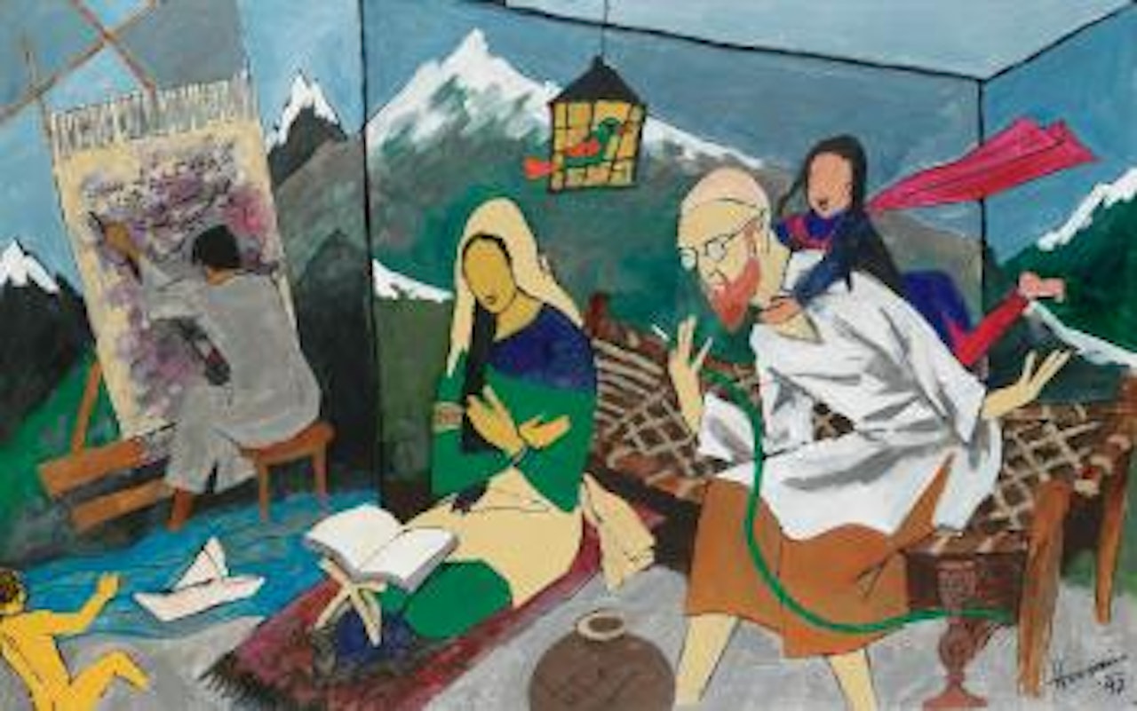 Untitled (Husain's Family) by M.F. Husain