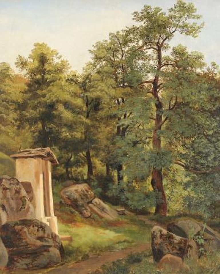 Petite chapelle en bordure d'un chemin by Alexandre Calame