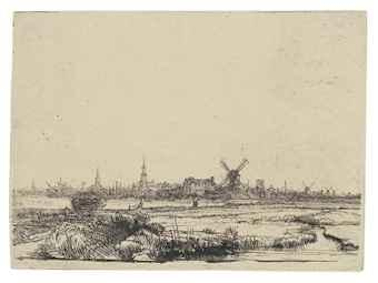 A View of Amsterdam from the North West (B., Holl 210; H. 176) by Attributed to Rembrandt Harmensz van Rijn