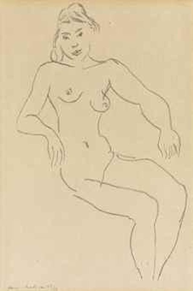 Nu assis, chevelure foncée (D.-M. 421) by Henri Matisse