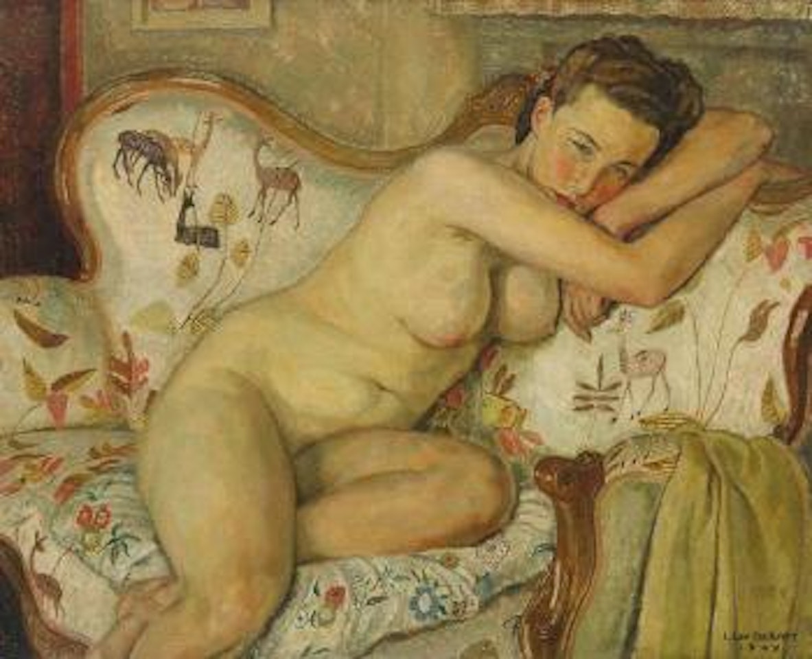 Naakt in sofa by Leon de Smet