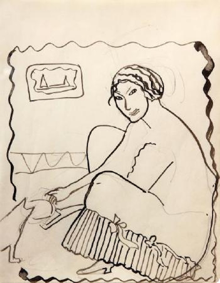 Autoportrait au chat by Marie Laurencin