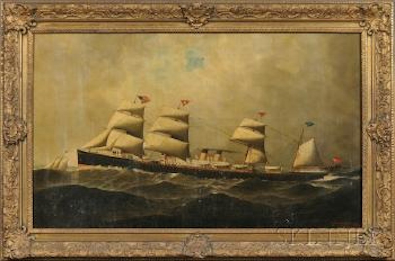 Portrait of the White Star Royal Mail Steamer Germanic by Antonio Jacobsen