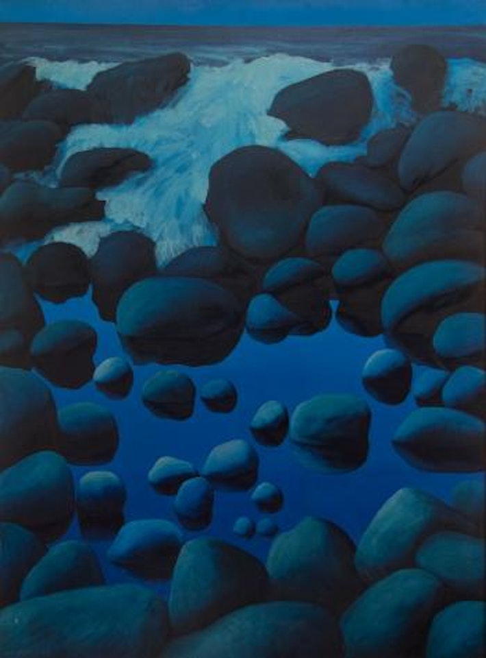Moonlight Wave About To Invade Rock Pool by Michael Smither