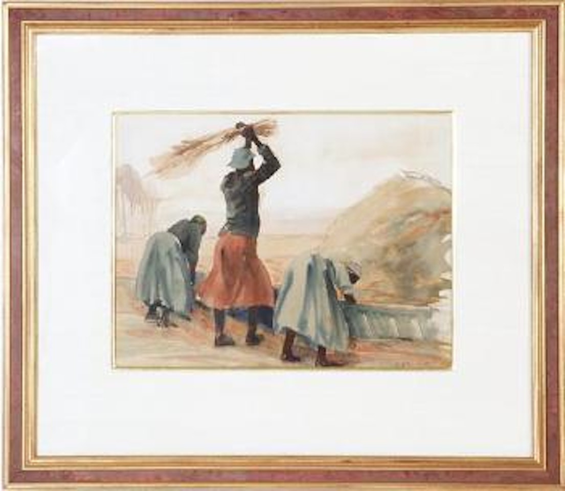 Whipping rice by Alfred Hutty