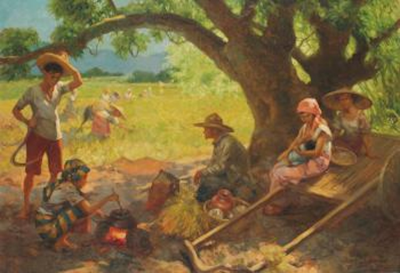 Family Under The Mango Tree by Fernando Amorsolo
