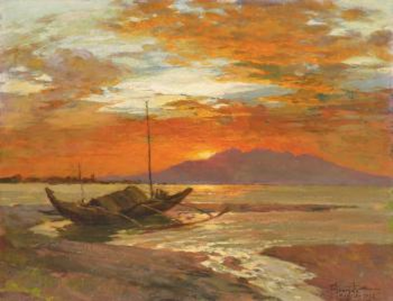 Sunset Over Bataan by Fernando Amorsolo