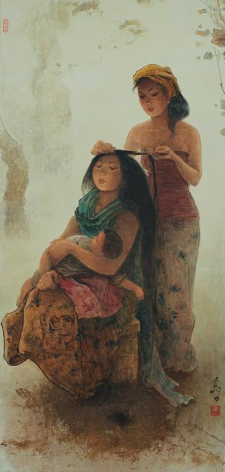 Combing Hair by Lee Man Fong