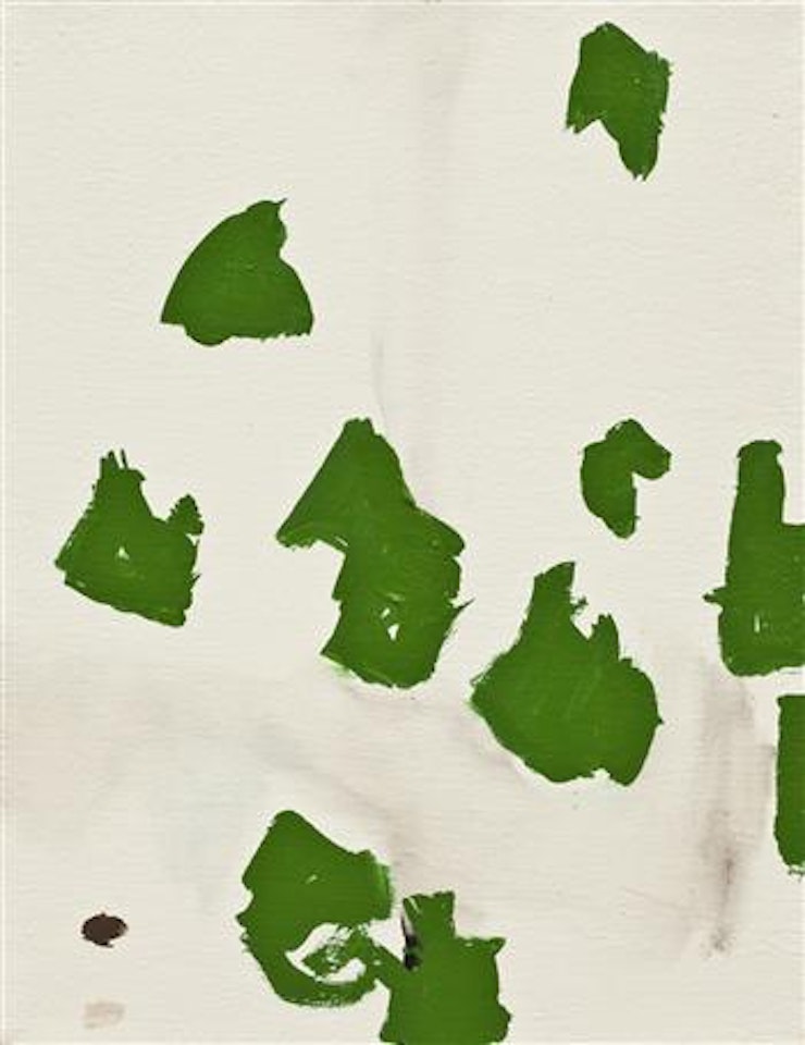 Untitled (Green Marks and Black Lines) by Richard Aldrich