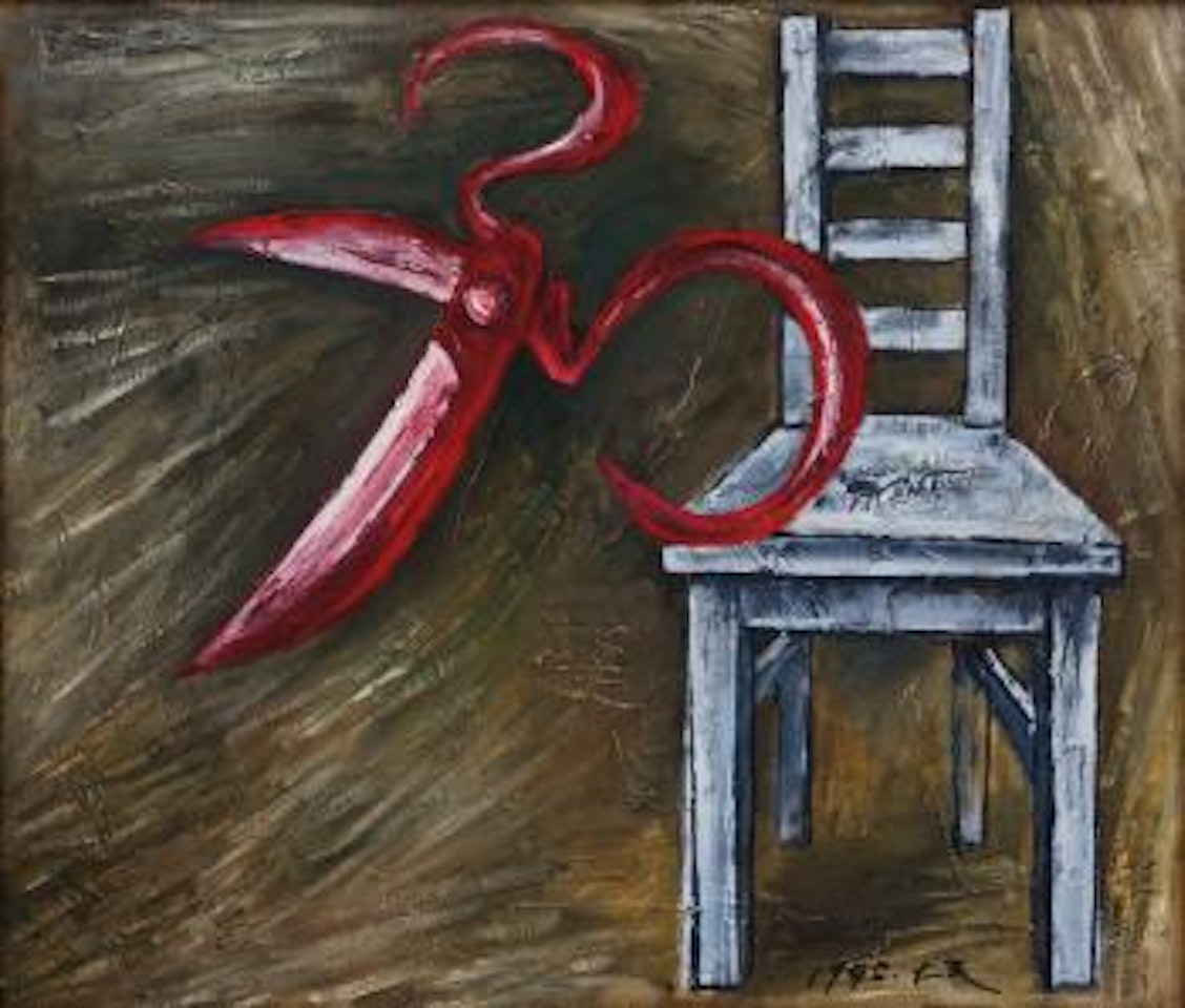 Red Scissors And Back-chair by Mao Xuhui