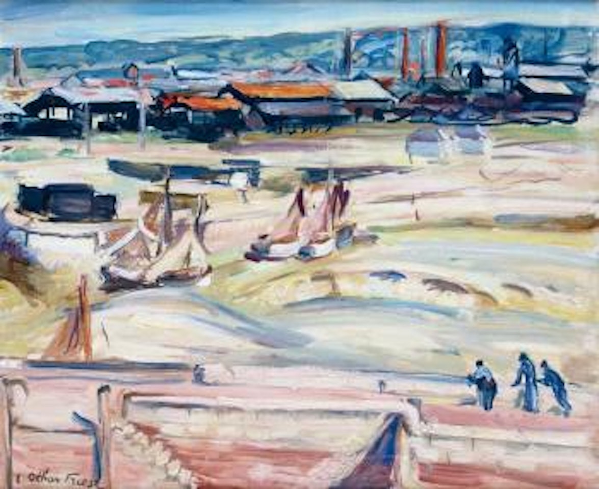 Le port de Honfleur à marée basse by Othon Friesz