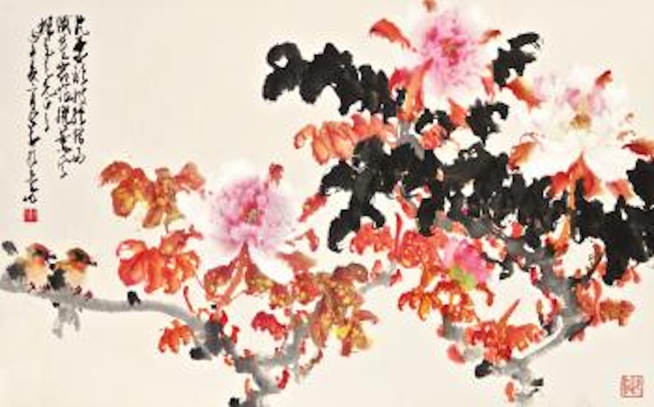 Peonies And Birds by Zhao Shao'ang