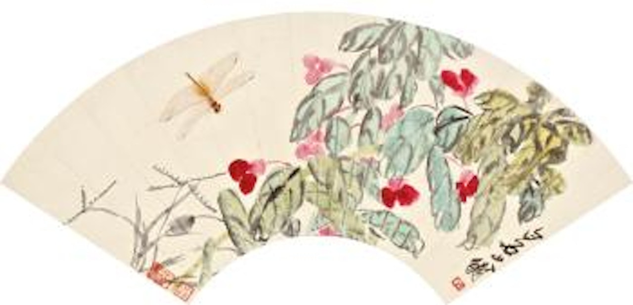Begonias And Dragonfly by Qi Baishi