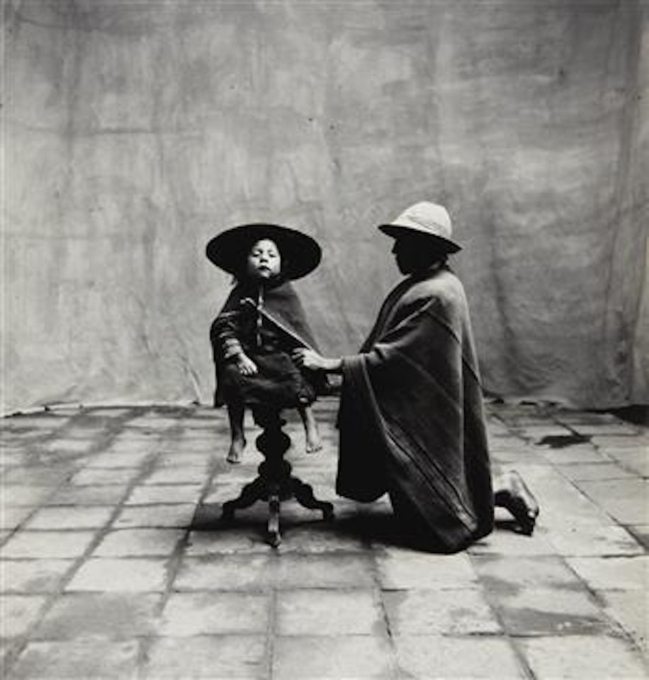 Father Kneeling with Seated Child (Cuzco, Peru) by Irving Penn