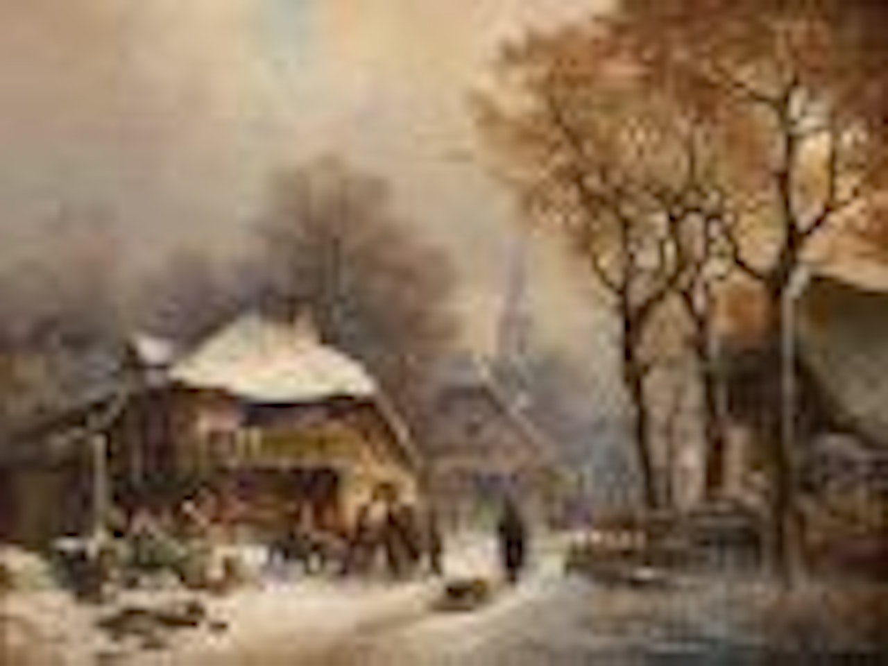 Schlachtfest im Winter by Anton Doll