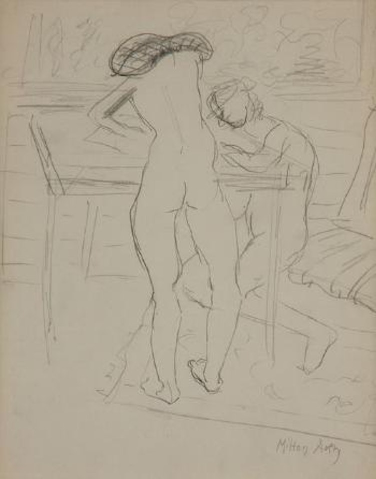 Nude Figures at a Drawing Table by Milton Avery