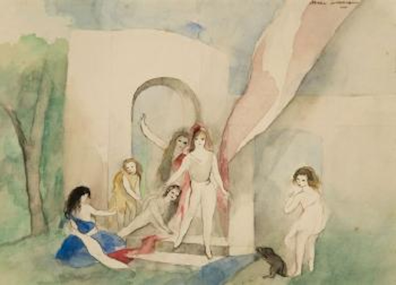 Jeunes filles jouant dans un parc by Marie Laurencin