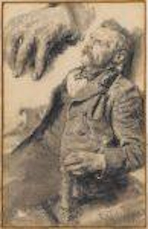 Studie eines sitzenden Mannes by Adolph Menzel