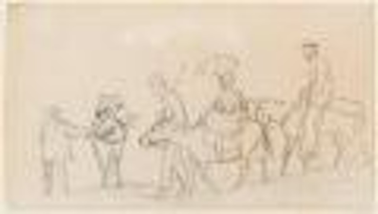 Spazierritt mi drei Eseln by Adolph Menzel