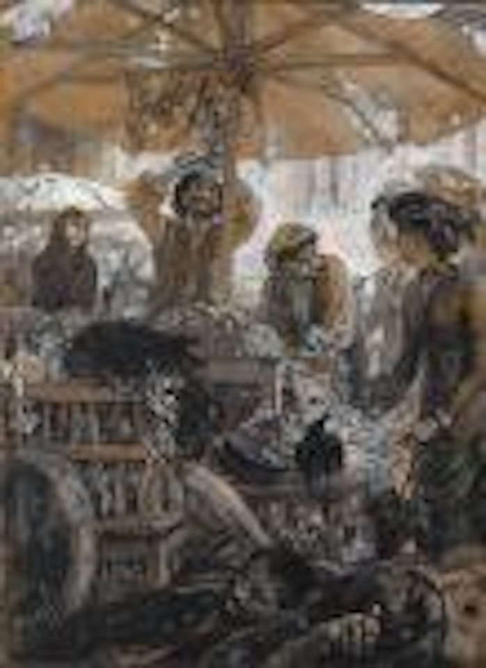 Marktszene in Verona by Adolph Menzel