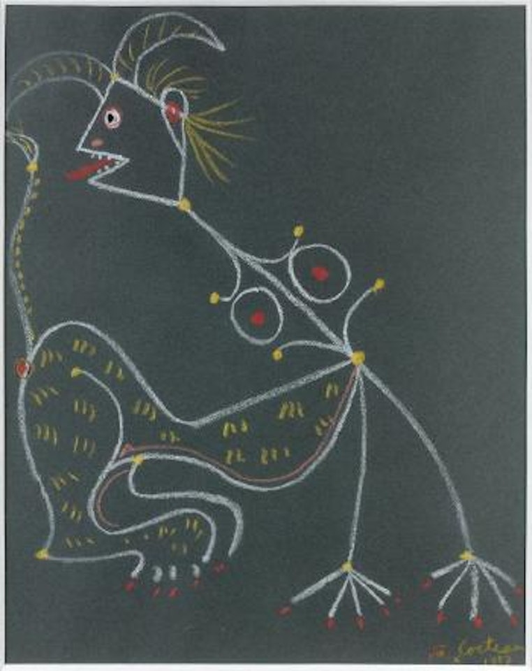 Sphinx en colère sur noir by Jean Cocteau