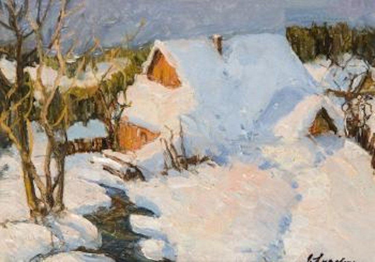 Paysgae de neige by Georgij Aleksandrovic Lapschin