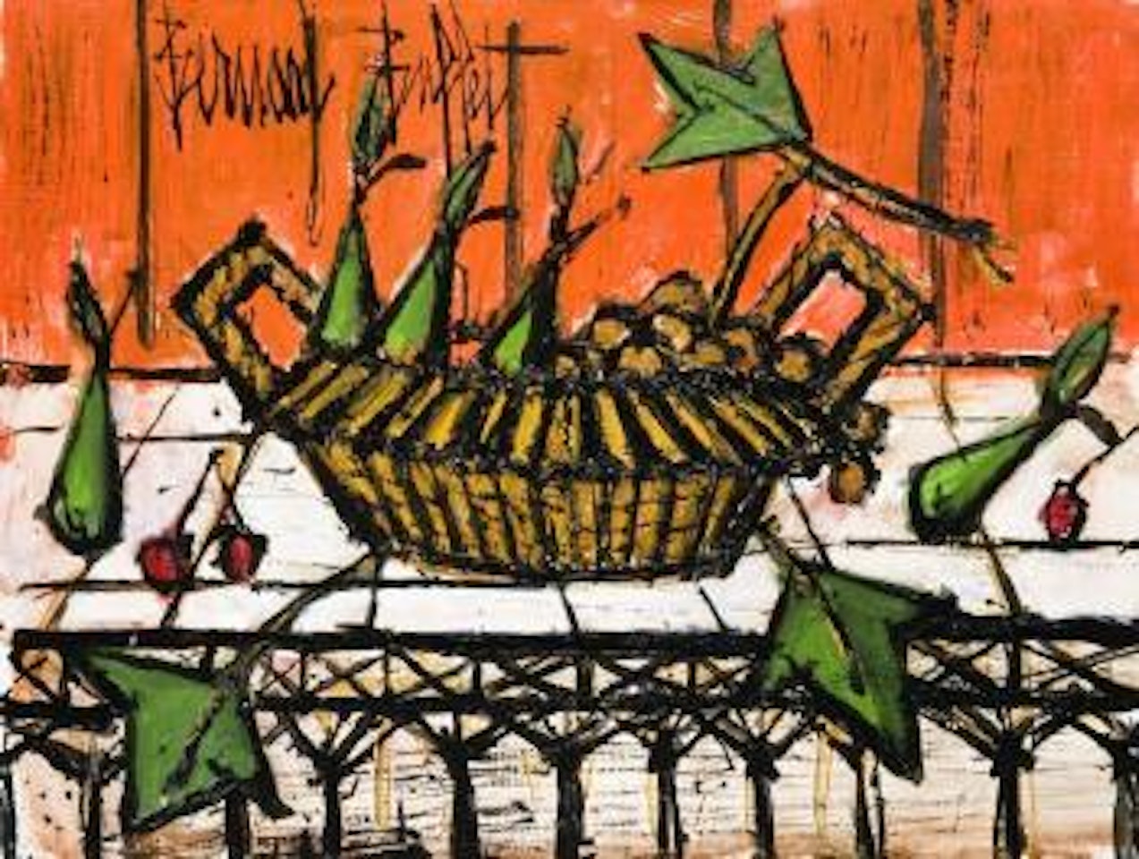 Fruits dans un panier by Bernard Buffet