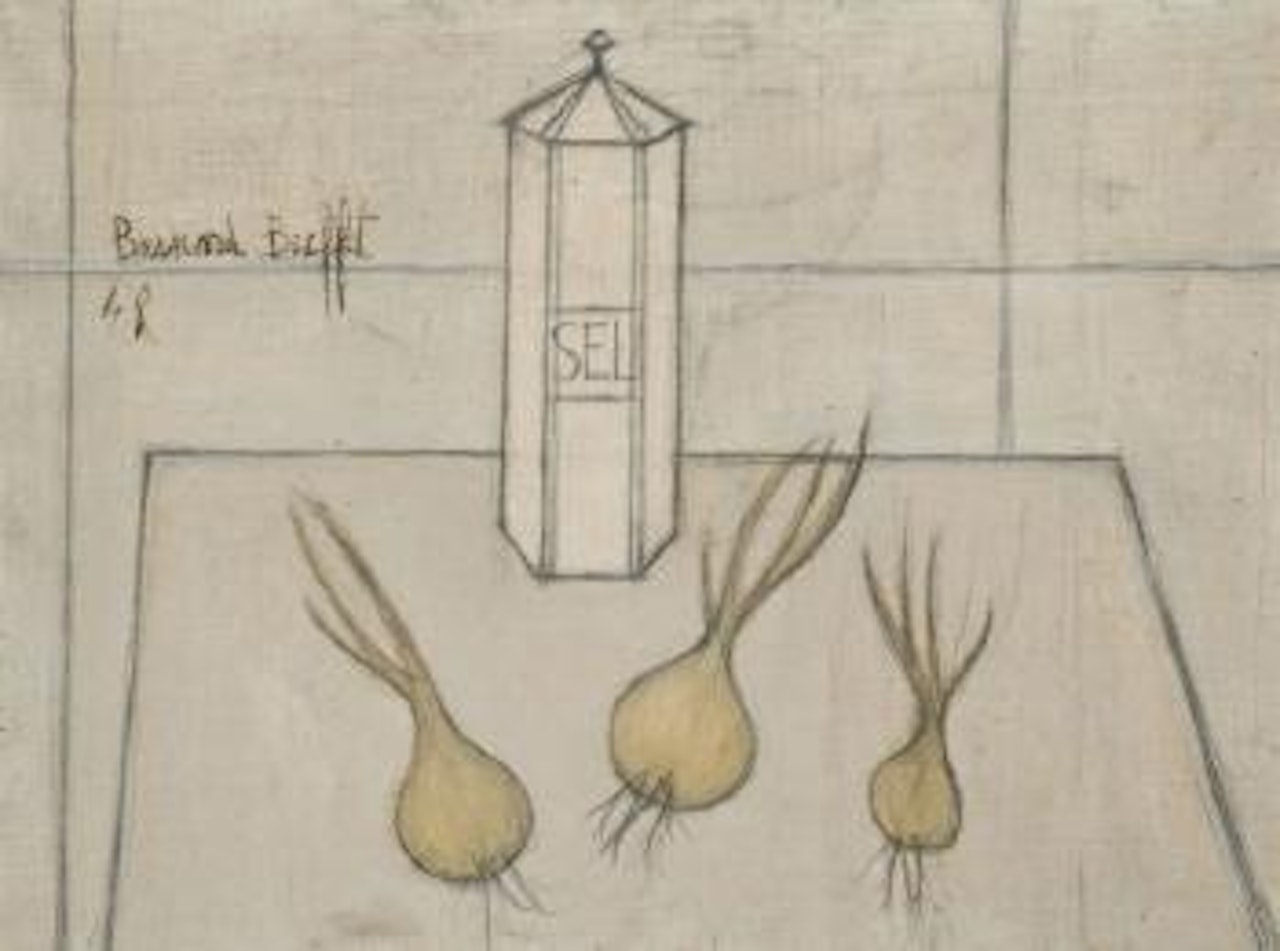 Nature morte aux oignons et boîte à sel by Bernard Buffet