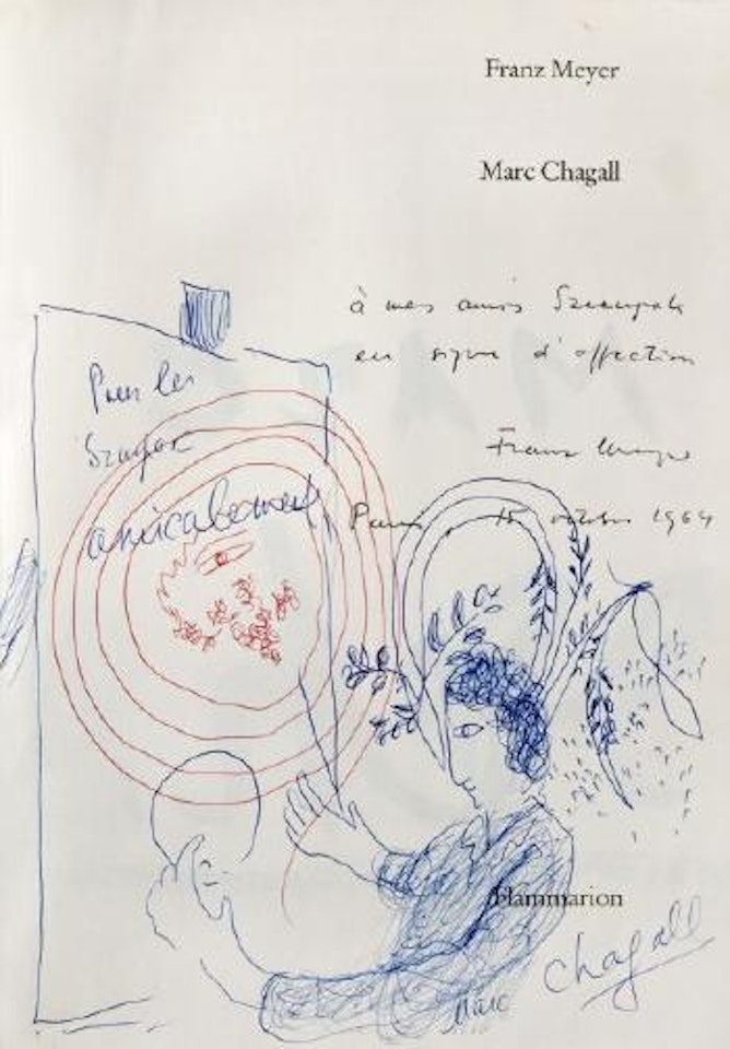 Autoportrait au bouquet et au chevalet by Marc Chagall