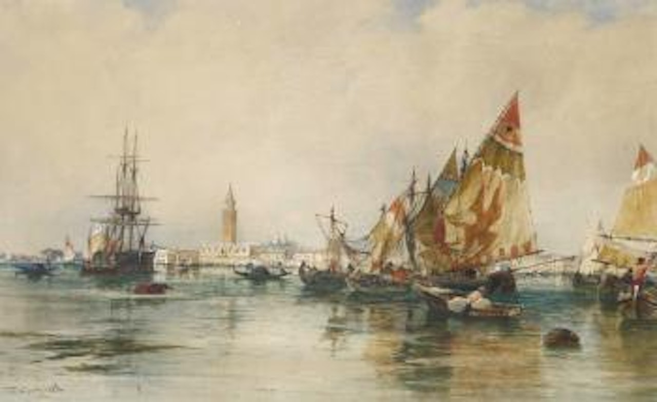 Boats in the Bacino di S.Marco, Venice by Thomas Bush Hardy