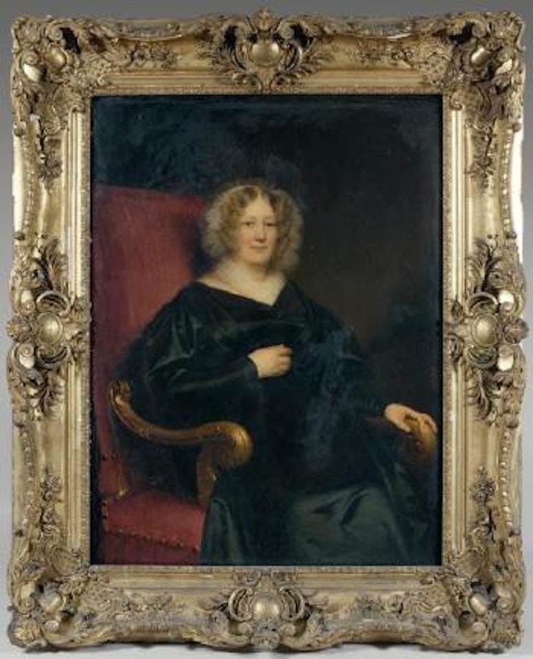 Portrait de la marquise douairière de Croix, née Eugènie de Vasse (1787-1847), épouse de Charles-Lidwine, marquis de Croix (1760-1832), pair de France by Claude Marie Dubufe