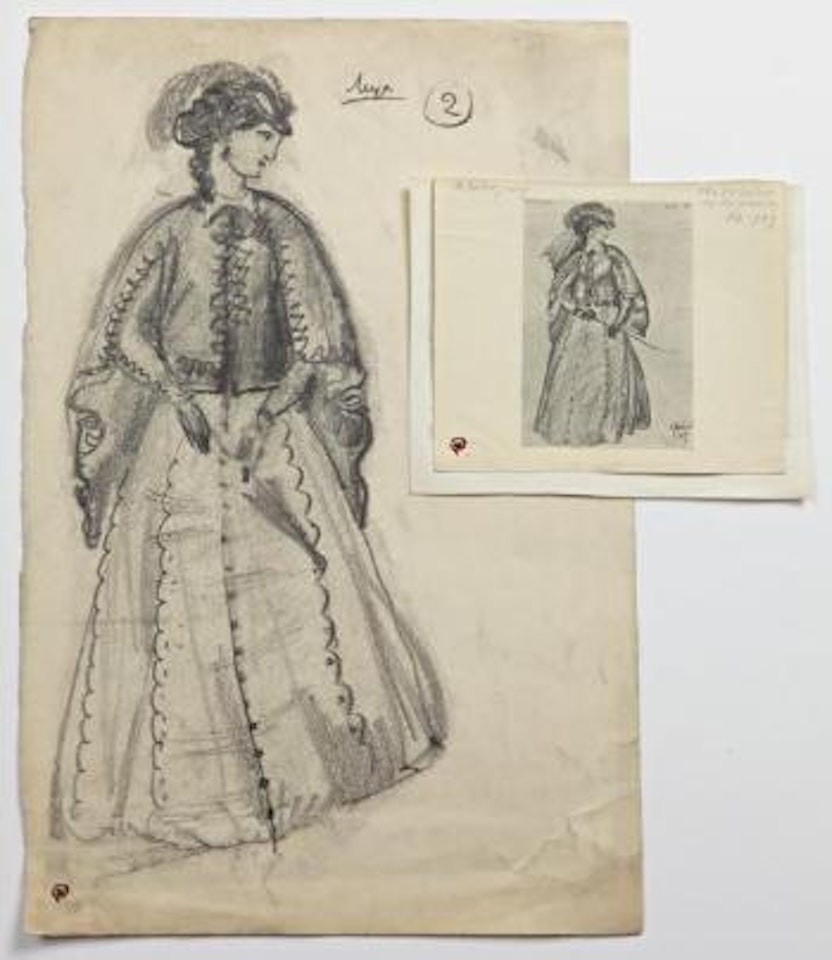 Costume de femme pour le théâtre - Les possédées by Mstislav Valerianovich Dobuzhinsky