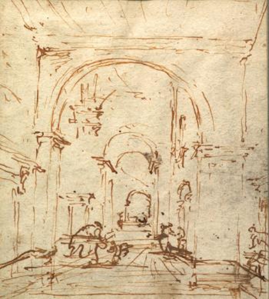 Fantaisie architecturale animée, étude de perspective by Francesco Guardi
