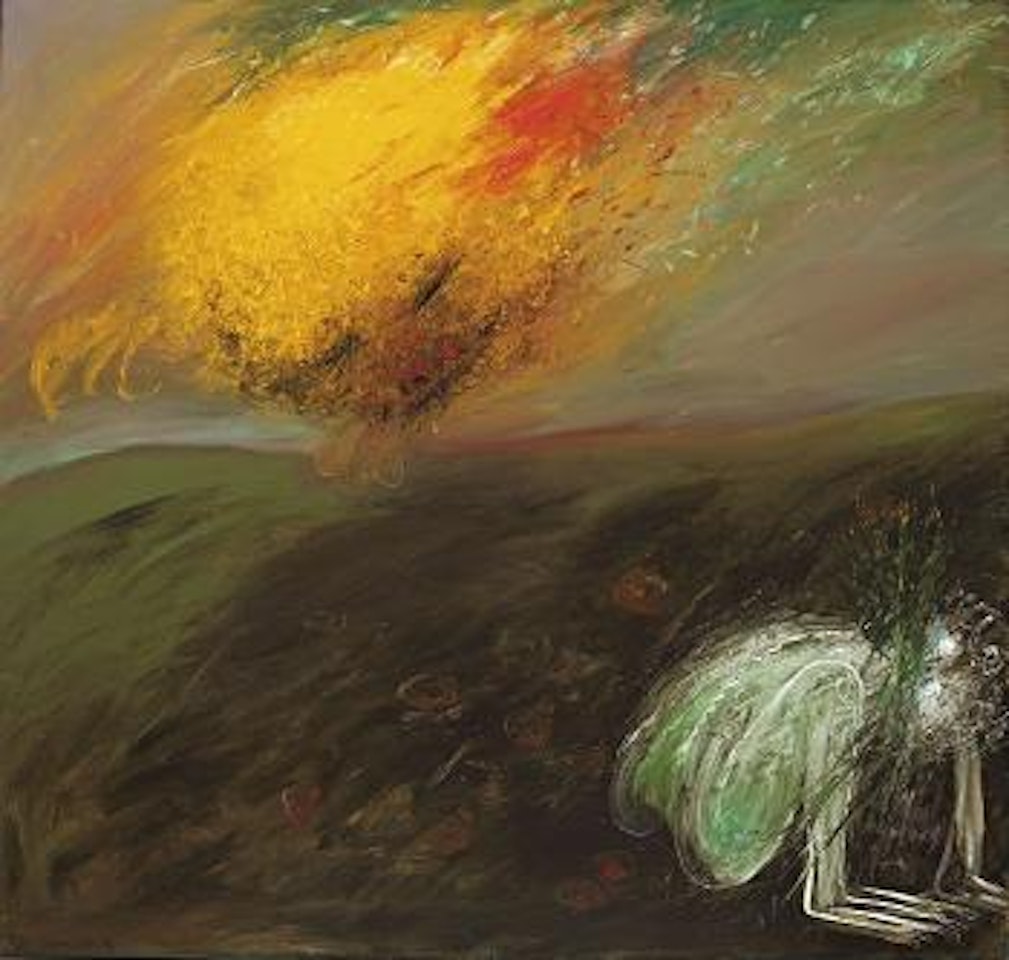 Lion's head on fire and Nebuchadnezzar eating grass by Arthur Merric Bloomfield Boyd