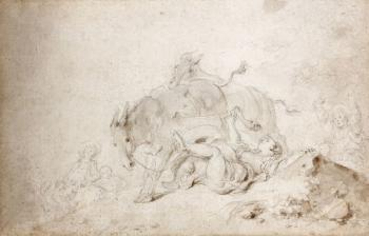 La sangle brisée [The broken girth] by Jean-Honoré Fragonard