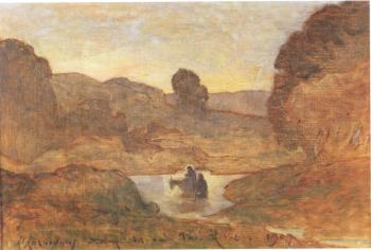 La fuite en Egypte by Henri Harpignies