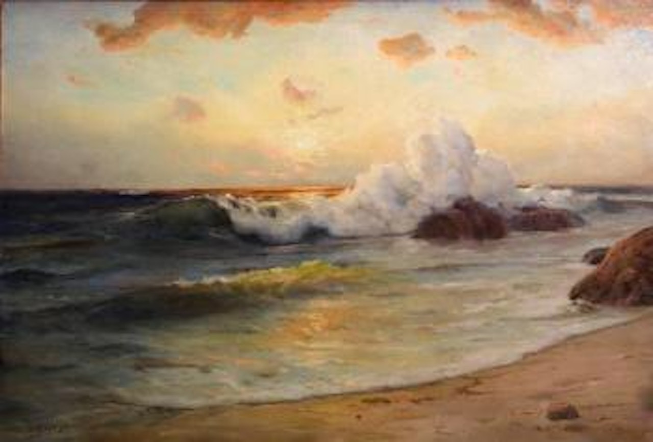 Waves crashing at sunset by Angel Espoy
