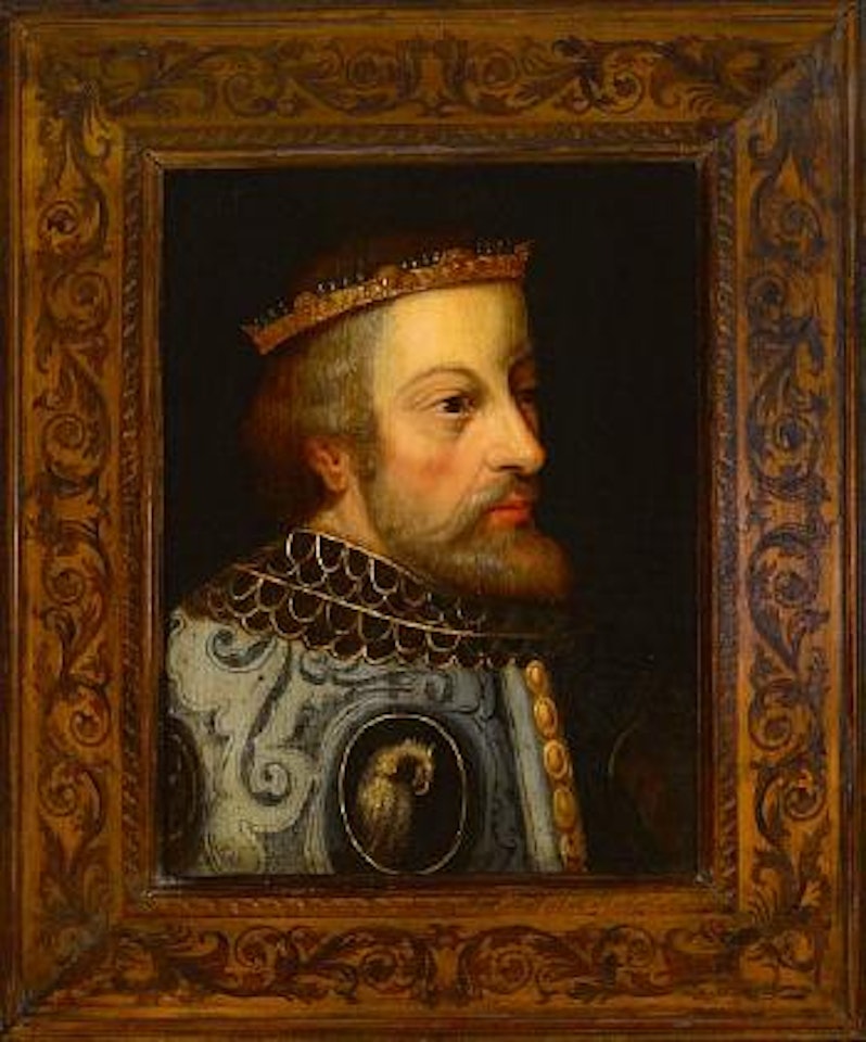 A portrait of a man, thought to be the Emperor Charlemagne by French School